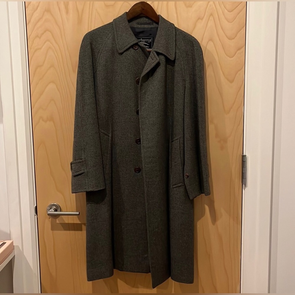 Vintage Burberry Mens Wool Cashmere Blend Coat